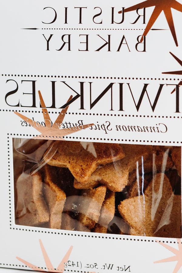 Close-up of Twinkles Holiday Cookies! Star-shaped cinnamon cookies.